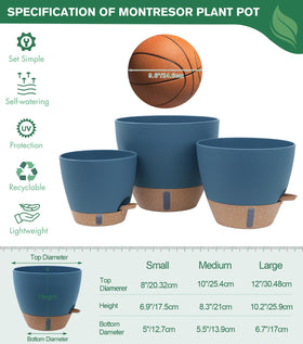 Montresor kitchen bathroom living room compatible pot suits herbs and plants.