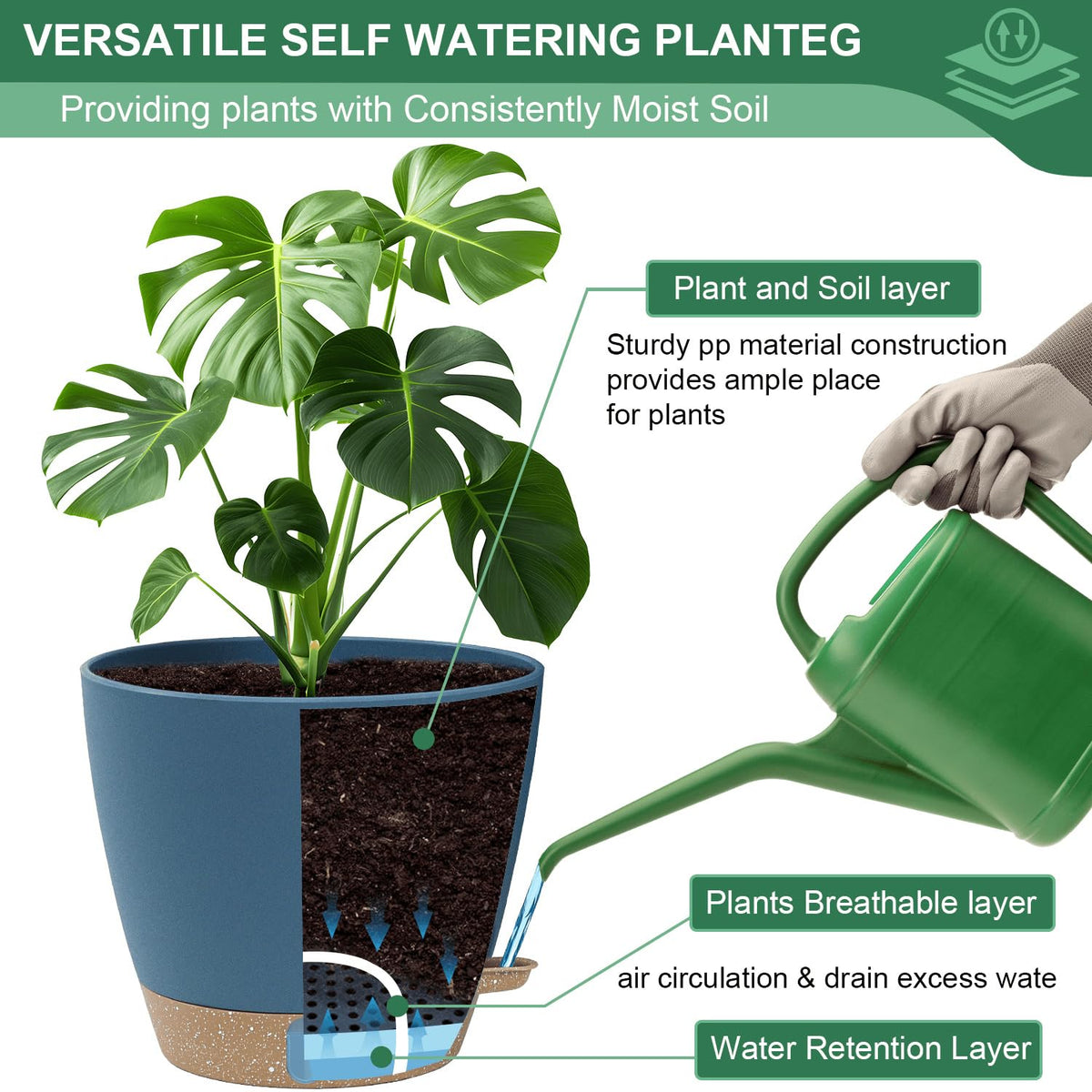 Montresor neutral tone minimalist planter blends with any decor.