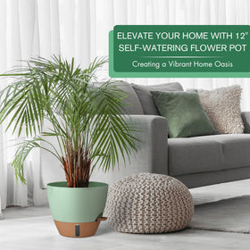 Montresor self-watering 10-inch pot with detachable tray to prevent spills