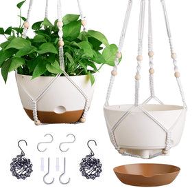 Montresor self-watering hanging pot 10-inch with built-in reservoir for steady hydration