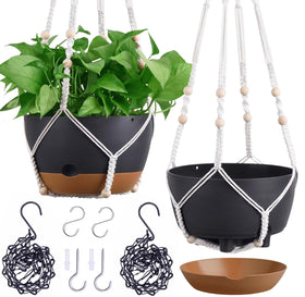 Montresor self-watering hanging plant pot 10inch with reservoir for travel-friendly watering