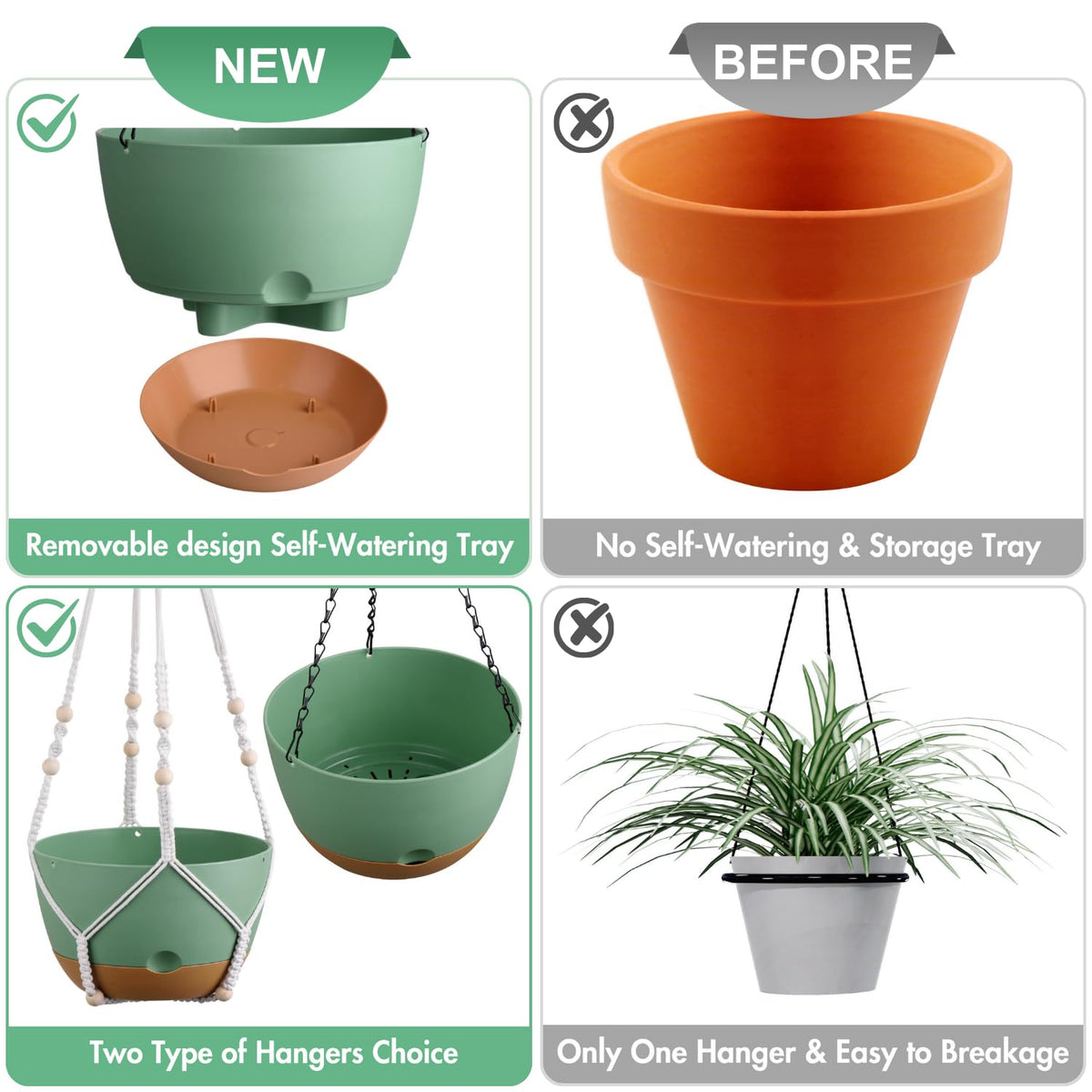 Montresor two-piece 10-inch hanging basket set ready to install
