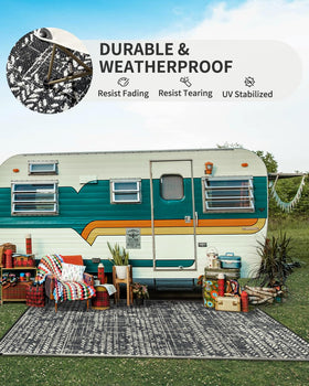 MontVoo backyard rug waterproof, ready for rain, spills, and high traffic.
