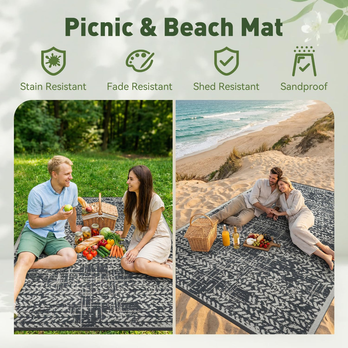 MontVoo balcony rug waterproof 6x9, great for small outdoor spaces.