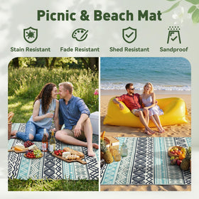 MontVoo beach mat for shoreline lounging and sunbathing.