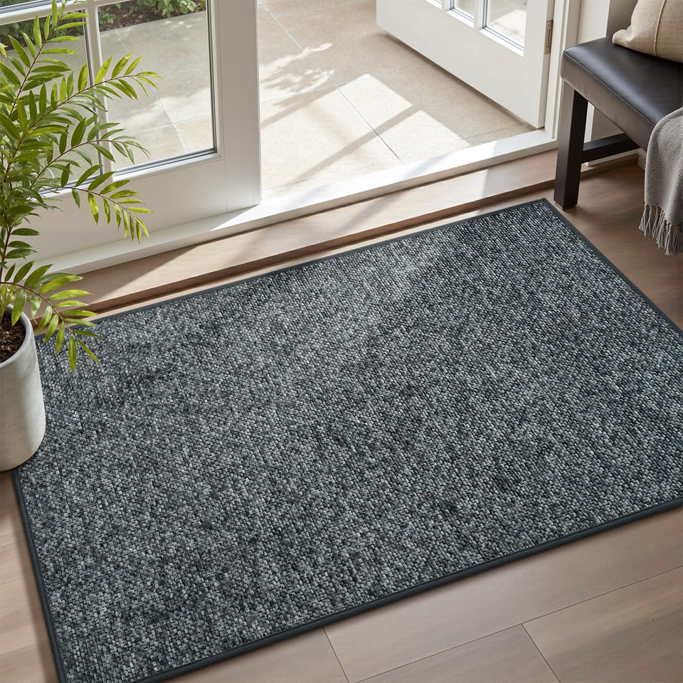 MontVoo door mat with absorbent top layer traps dirt at the entry.