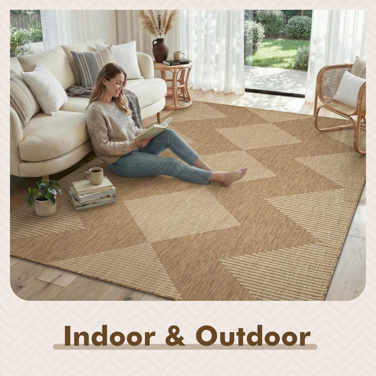 MontVoo outdoor balcony rug resists fading and stains in all weathers