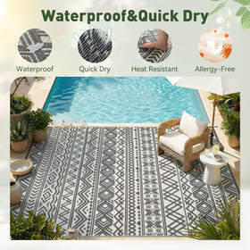 MontVoo geometric pattern rug highlights modern outdoor style and color versatility