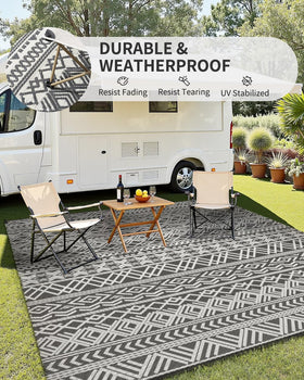 MontVoo UV-coated durable rug resists fading under sun exposure