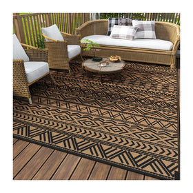 MontVoo outdoor rug 5x8 ft waterproof for rain-ready patio use.