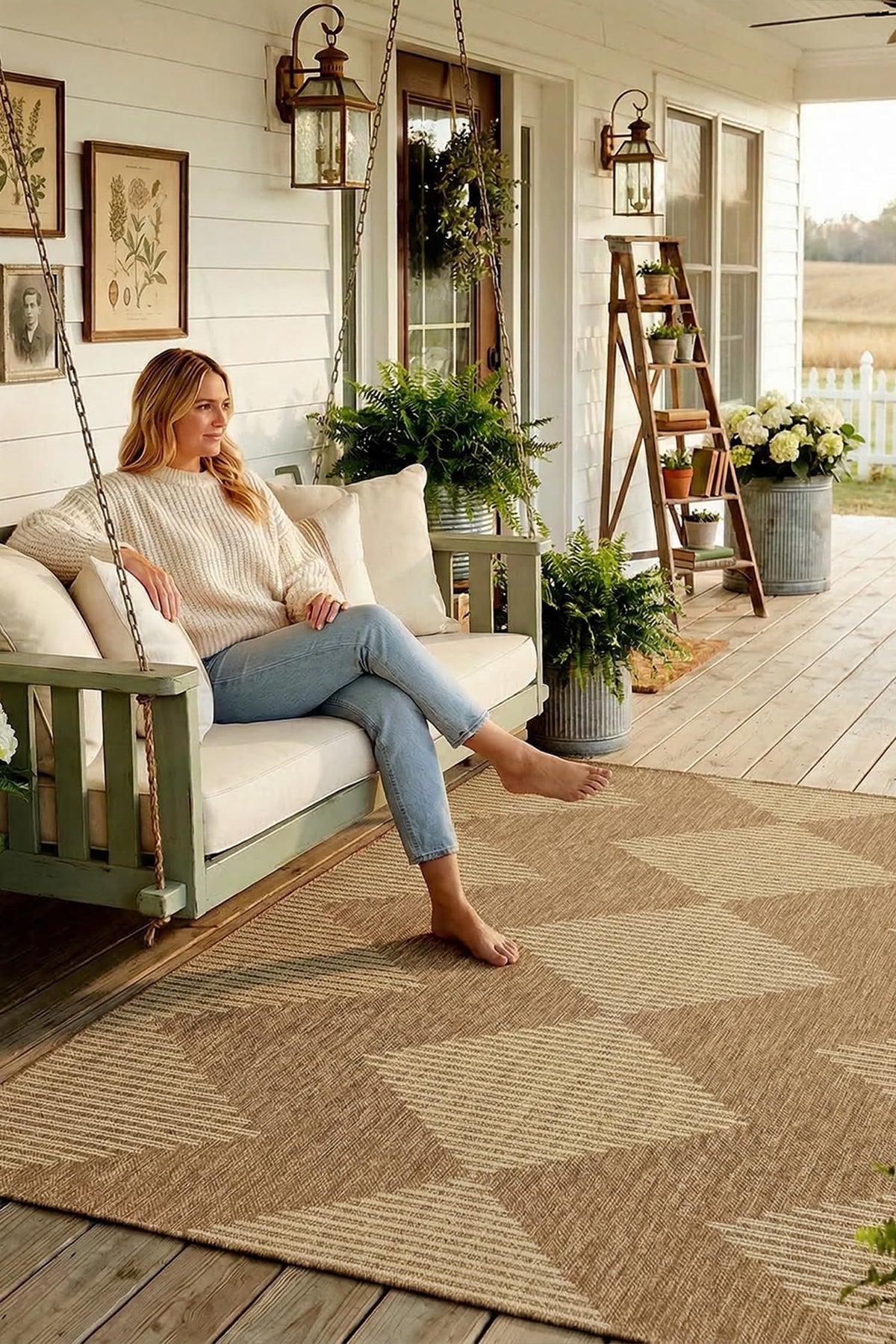 MontVoo outdoor rug for patio dining area with boho charm
