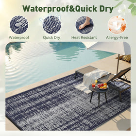 MontVoo reversible outdoor rug displaying dual designs for versatile outdoor spaces.