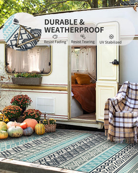 MontVoo pool deck rug on wet surface, quick-dry performance.