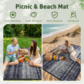 MontVoo rug at a campsite for portable, easy-clean comfort outdoors.