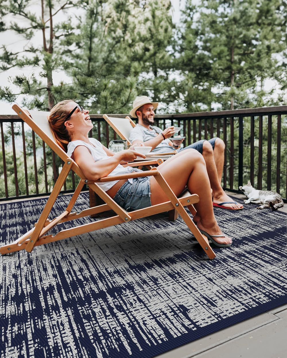 MontVoo rug with UV coating resists fading in sunlight for long-lasting color.