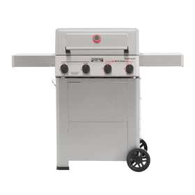 Monument Grills 4-burner propane grill shows Broil Zone and fast searing capability