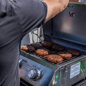 Monument Grills built-in thermometer helps monitor heat while grilling.
