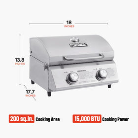 Monument Grills compact dimensions 18x18x13 inches for easy travel.