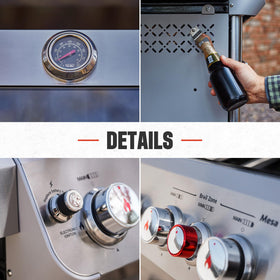 Monument Grills M415BZNG knob lights illuminate controls for night grilling.