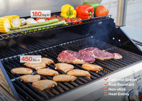 Monument Grills M415BZNG stainless steel burners resist heat and corrosion.
