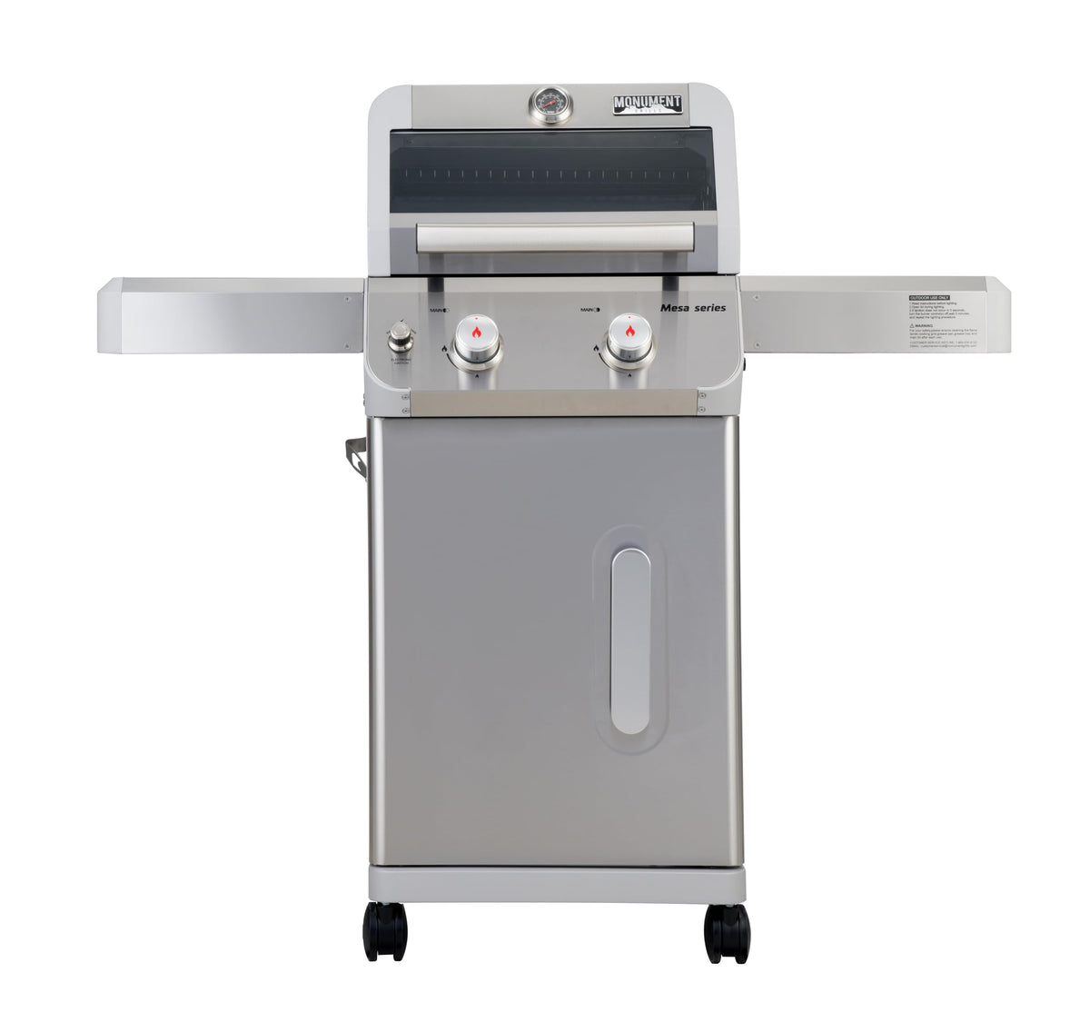 Monument Grills Mesa200S ClearView lid for easy heat monitoring while cooking