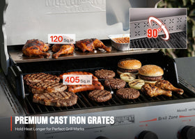 Monument Grills built-in propane tank holder keeps fuel within reach