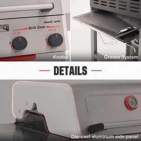 Monument Grills stainless steel handles stay cool during grilling