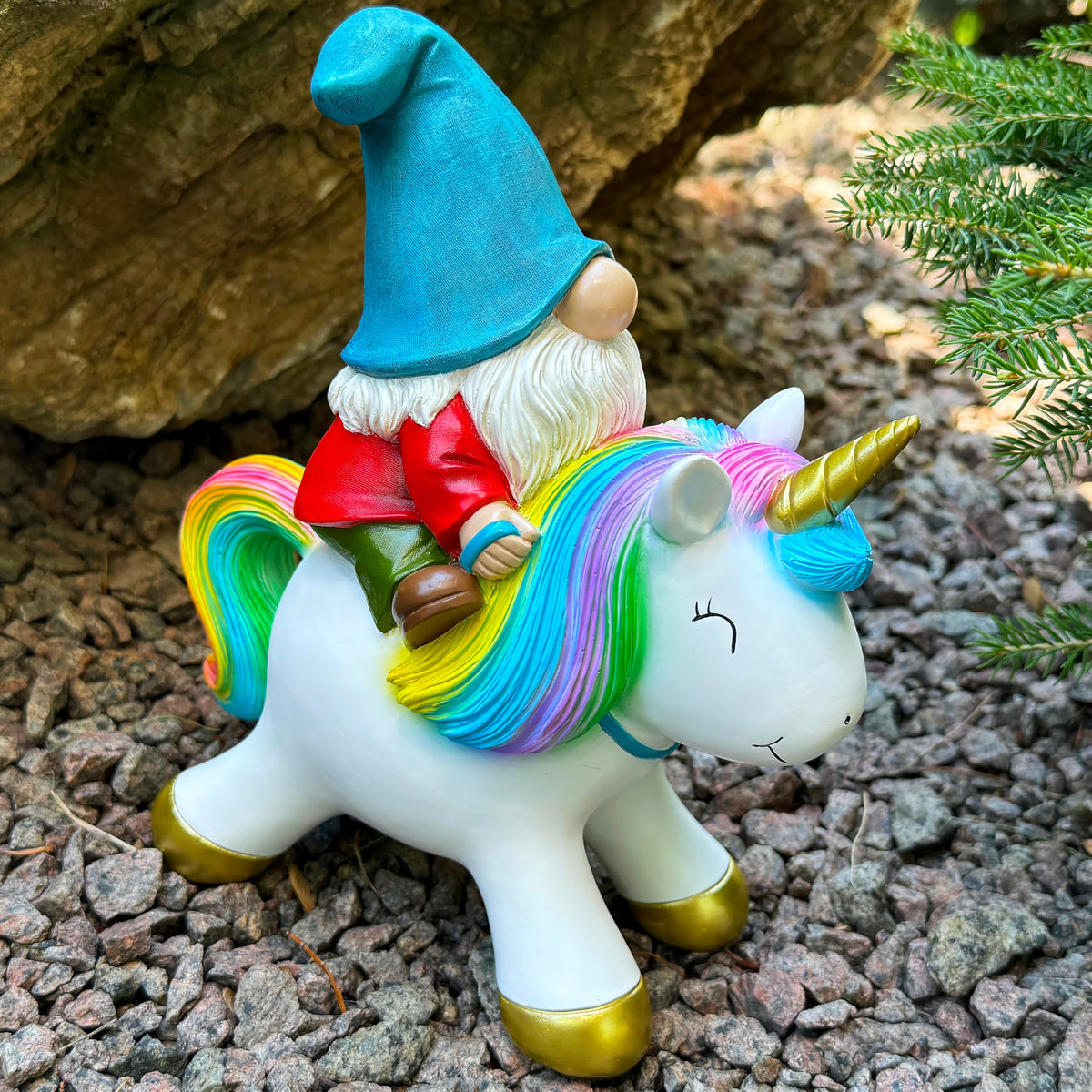 Mood Lab 8-3-inch garden gnome ready for yard display.