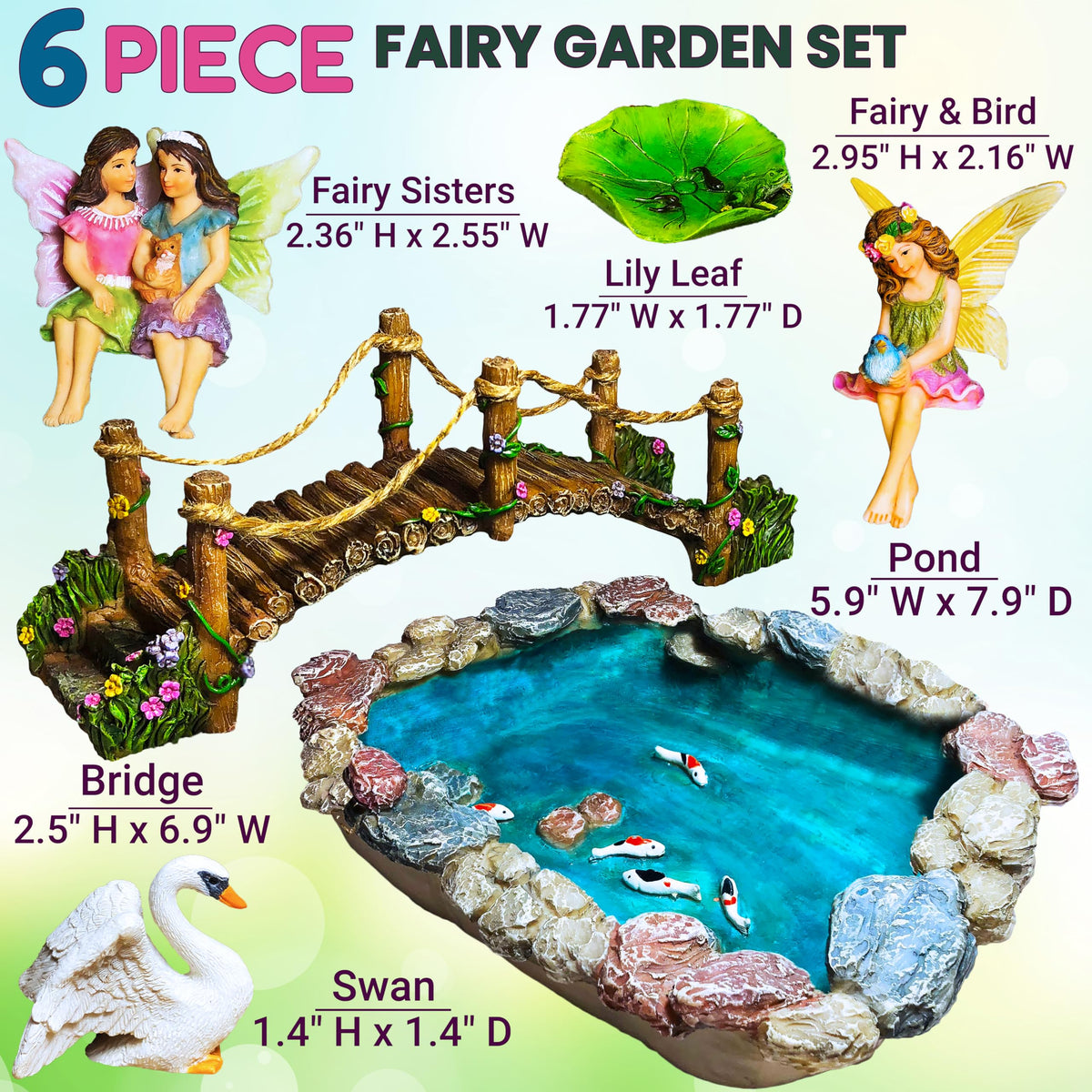 Mood Lab Fairy Garden Bridge focus, adds whimsy to pathways and patios.