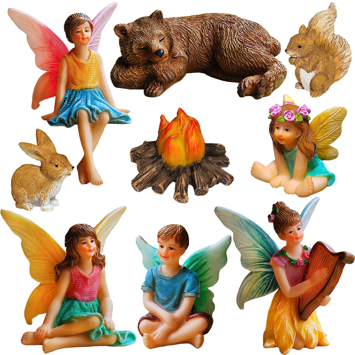 Mood Lab fairy garden camping set figurine 1 adds outdoor whimsy to your garden.