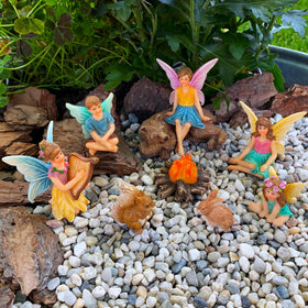Mood Lab fairy garden camping set figurine 5 showcases tiny camping details for themed gardens.