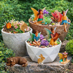 Mood Lab fairy garden camping set figurine 9 invites imagination in miniature landscapes.