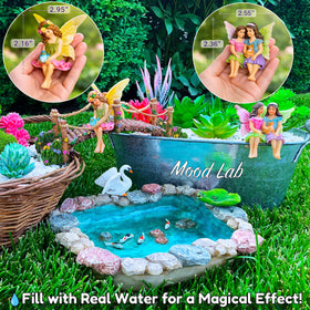 Mood Lab Fairy Garden Figurine focus, enhances themed arrangements with charming resin detail.