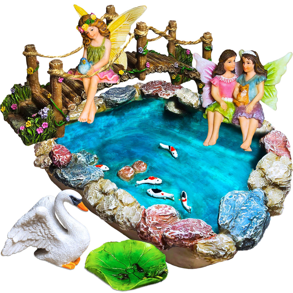 Mood Lab Fairy Garden Pond focus, ideal for outdoor display with a tranquil water-edge vibe.