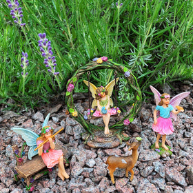 Mood Lab packaging safeguards each Fairy Garden Swing figure with foam and wrapping.