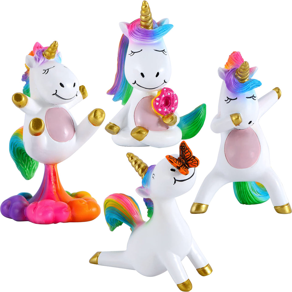 Mood Lab Yoga Unicorn figurine in the garden adds whimsical outdoor decor