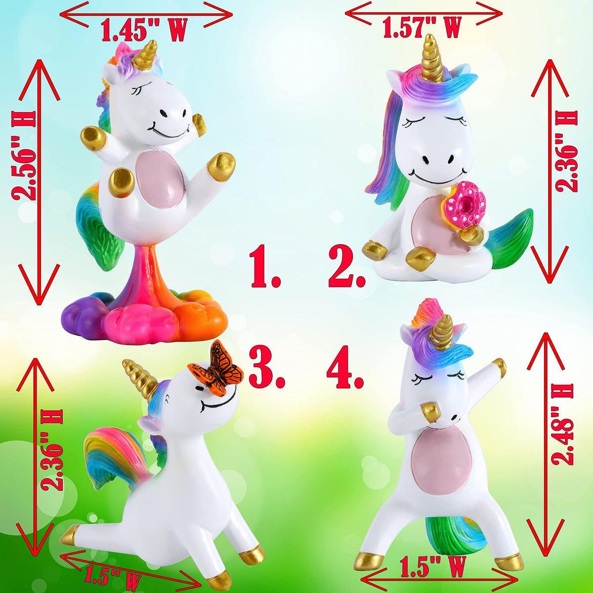 Colorful hand-painted unicorns inspire playful fairy garden scenes