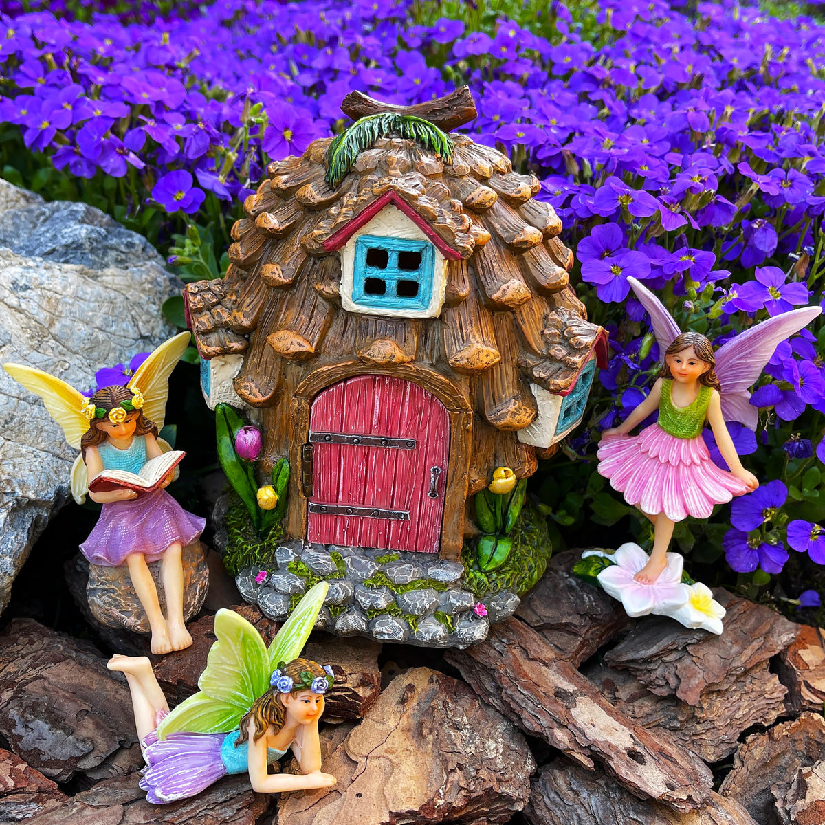 Mood Lab fairy house pinecone accessories complete themed garden collections