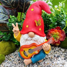 Mood Lab Garden Gnome hand-painted resin finish enhances garden charm