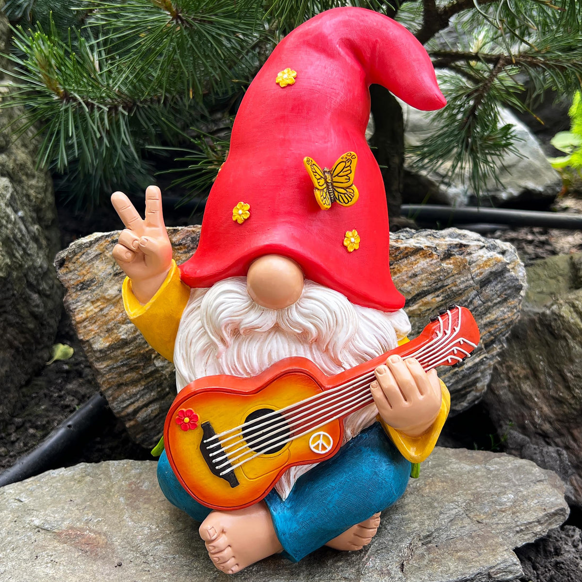 Mood Lab Garden Gnome nine-point-two-five-inch-tall fits on paths and planters