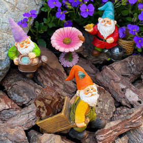 Mood Lab garden gnomes set - outdoor-ready coating withstands seasonal weather.