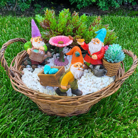 Mood Lab garden gnomes set - securely packaged to prevent damage.
