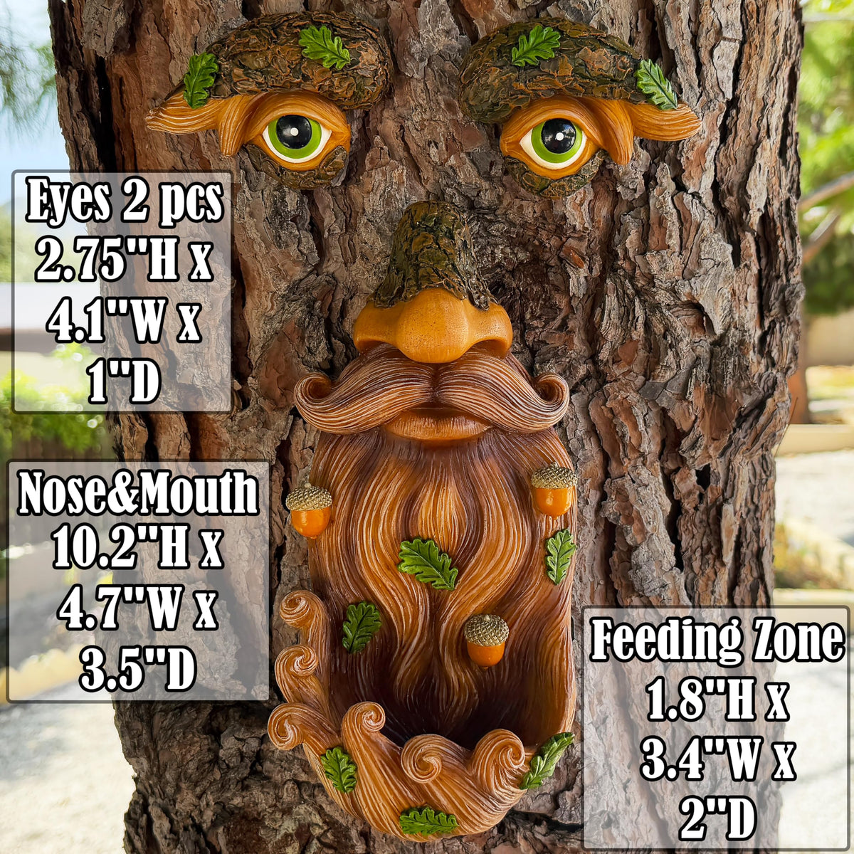 Mood Lab Old Man Tree Face Garden Hugger adds whimsy to your lawn