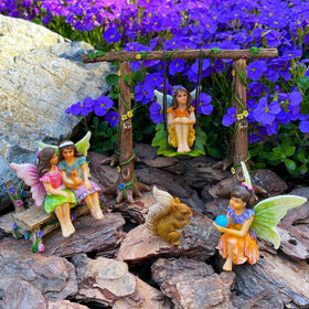 Mood Lab sturdy, weather-ready fairy swing set for year-round charm.