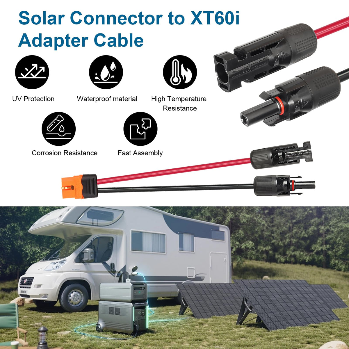 Close-up highlights 10AWG conductors and reduced resistance advantages