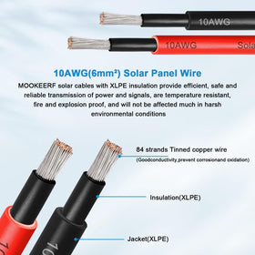 MOOKEERF 10 AWG red solar wire for flexible outdoor extensions on RVs and boats