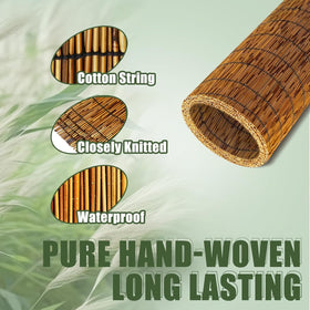 Close-up weave of MOOKNAT brown reed bamboo screen highlighting natural texture