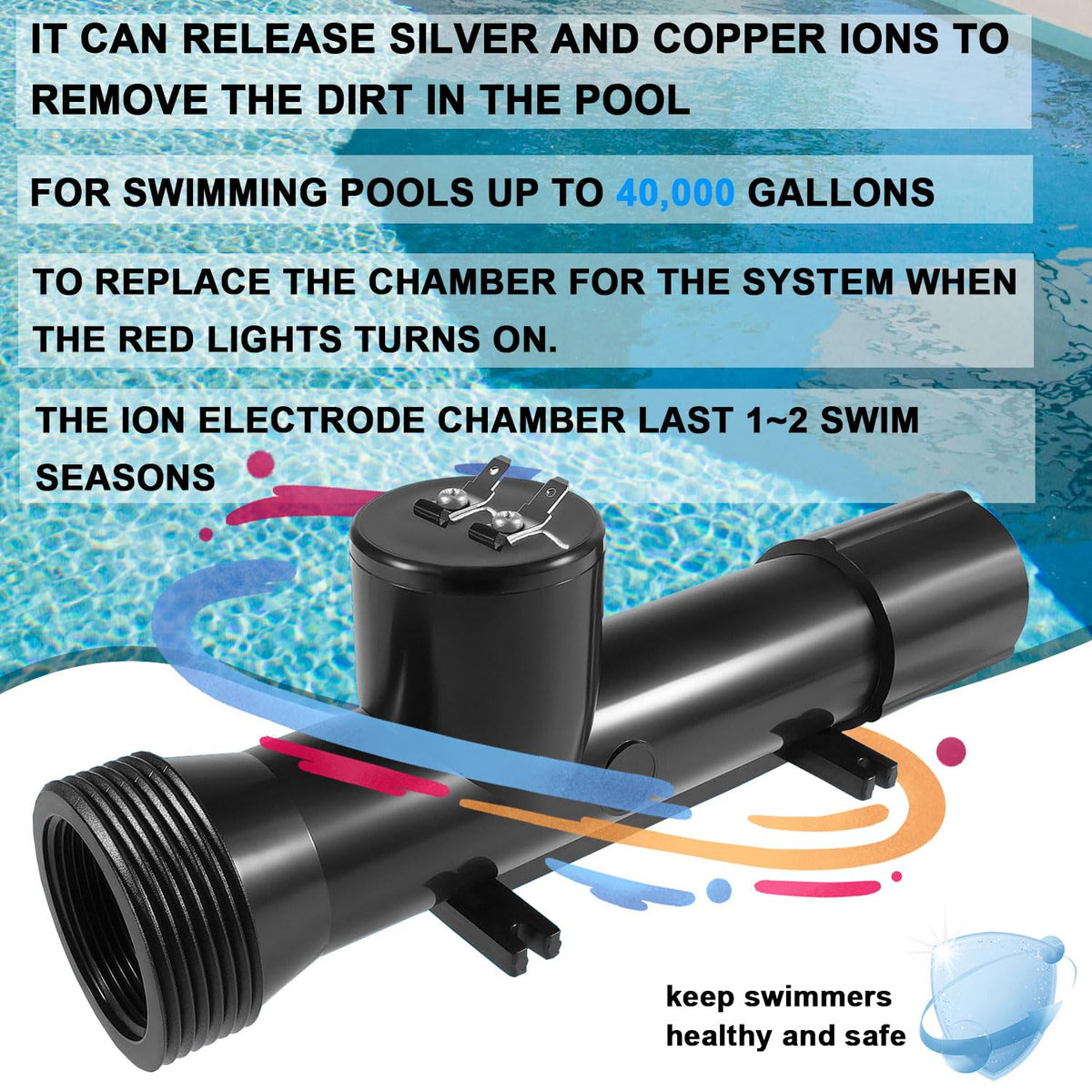 Mooncar 4CH4002-R chamber used in hot tubs for cleaner mineral balance.