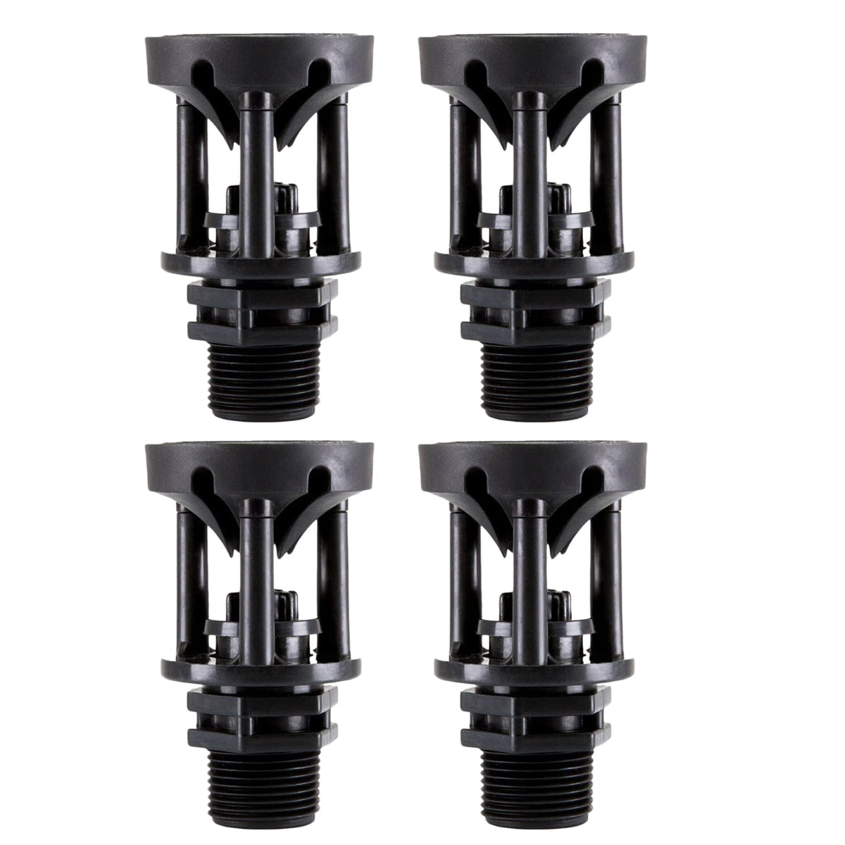 MOONDKIST 4-pack sprinkler heads with 360° rotation ensure even lawn watering.