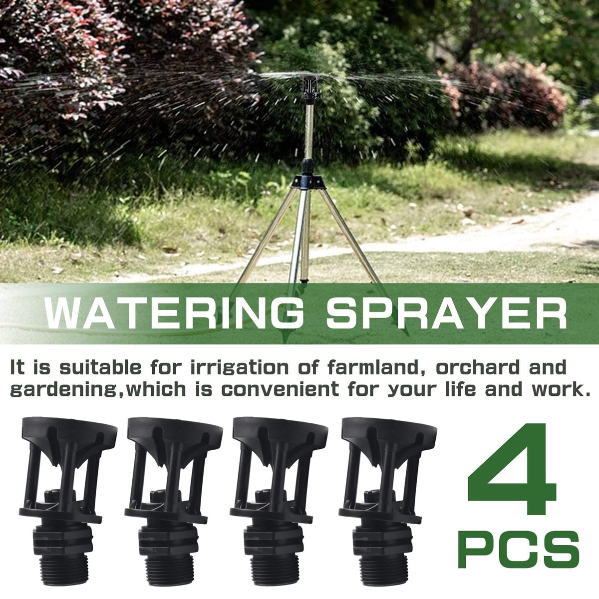 MOONDKIST durable PP sprinkler head withstands sun, wind, and rain.
